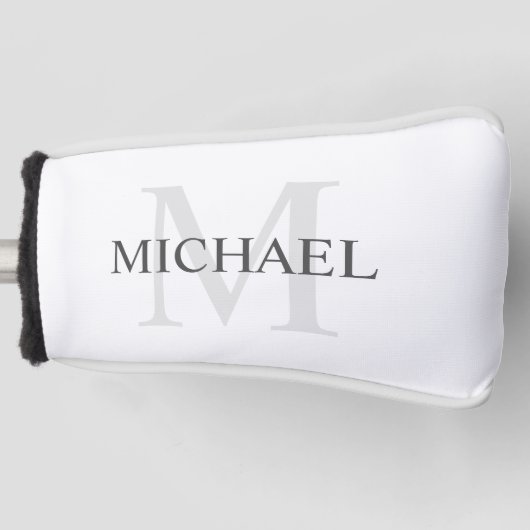 Gepersonaliseerd monogram en naam golfheadcover (Voorkant)
