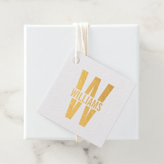 Gepersonaliseerd monogram en naam goud bedankjes labels (Met doos)