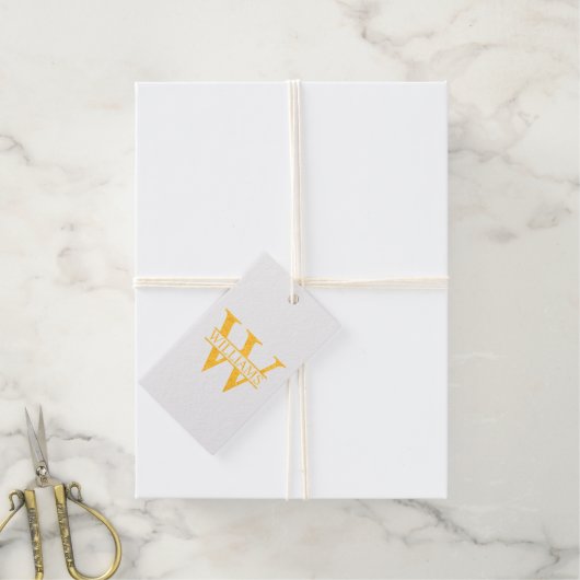 Gepersonaliseerd monogram en naam goud cadeaulabels (Met Koord)