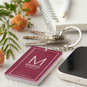 Gepersonaliseerd Monogram en Naam Groomsmen Sleutelhanger (Voorkant Rechts)