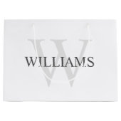 Gepersonaliseerd monogram en naam groot cadeauzakje (Voorkant)