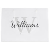 Gepersonaliseerd monogram en naam groot cadeauzakje (Voorkant)