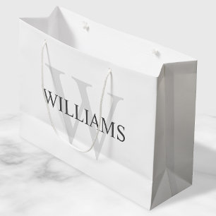 Gepersonaliseerd monogram en naam groot cadeauzakje