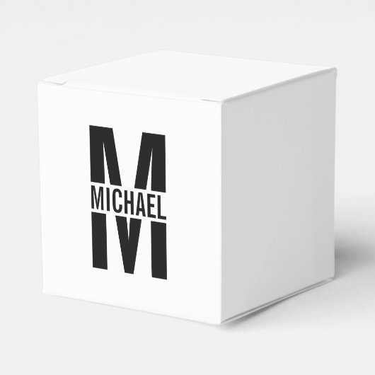 Gepersonaliseerd monogram en naam gunstig vak bedankdoosjes (Voorkant Zijde)