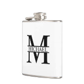 Gepersonaliseerd monogram en naam heupfles (Links)