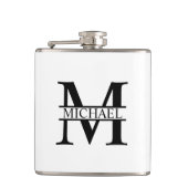 Gepersonaliseerd monogram en naam heupfles (Voorkant)