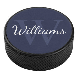Gepersonaliseerd monogram en naam hockey puck