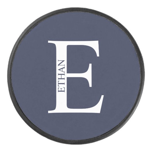 Gepersonaliseerd monogram en naam hockey puck (Voorkant)