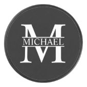 Gepersonaliseerd monogram en naam hockey puck (Voorkant)