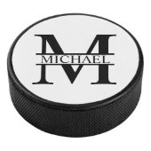 Gepersonaliseerd monogram en naam hockey puck (3/4)