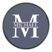 Gepersonaliseerd monogram en naam hockey puck (Voorkant)