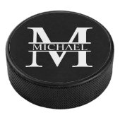 Gepersonaliseerd monogram en naam hockey puck (3/4)