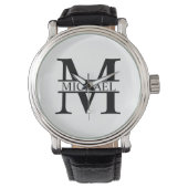 Gepersonaliseerd monogram en naam horloge (Voorkant)