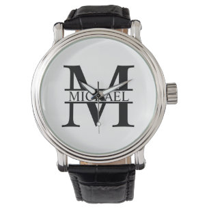 Gepersonaliseerd monogram en naam horloge
