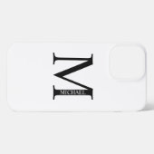 Gepersonaliseerd monogram en naam iPhone hoesje (Achterkant horizontaal)