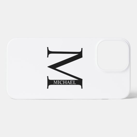 Gepersonaliseerd monogram en naam iPhone hoesje (Achterkant horizontaal)