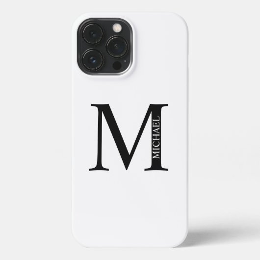 Gepersonaliseerd monogram en naam iPhone hoesje (Achterkant)