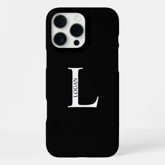 Gepersonaliseerd monogram en naam iPhone hoesje (Achterkant)