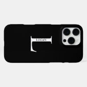 Gepersonaliseerd monogram en naam iPhone hoesje (Achterkant horizontaal)