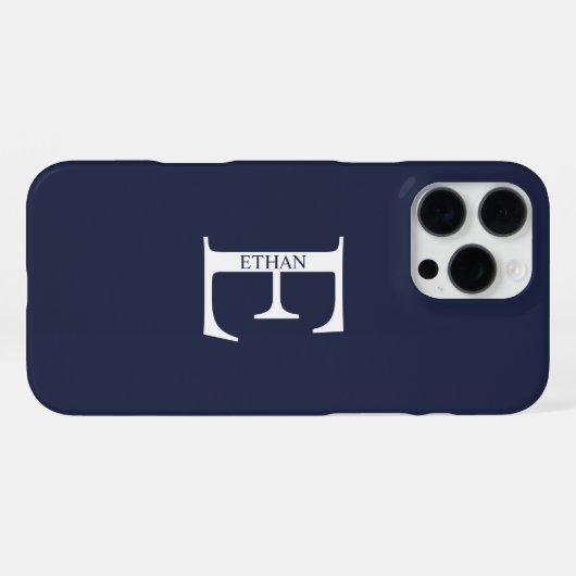 Gepersonaliseerd monogram en naam iPhone hoesje (Achterkant horizontaal)