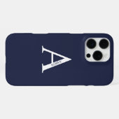 Gepersonaliseerd monogram en naam iPhone hoesje (Achterkant horizontaal)