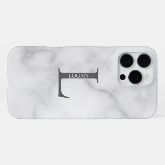 Gepersonaliseerd monogram en naam iPhone hoesje (Achterkant horizontaal)