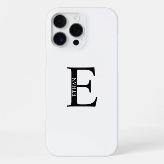 Gepersonaliseerd monogram en naam iPhone hoesje (Achterkant)
