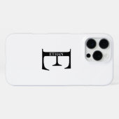 Gepersonaliseerd monogram en naam iPhone hoesje (Achterkant horizontaal)
