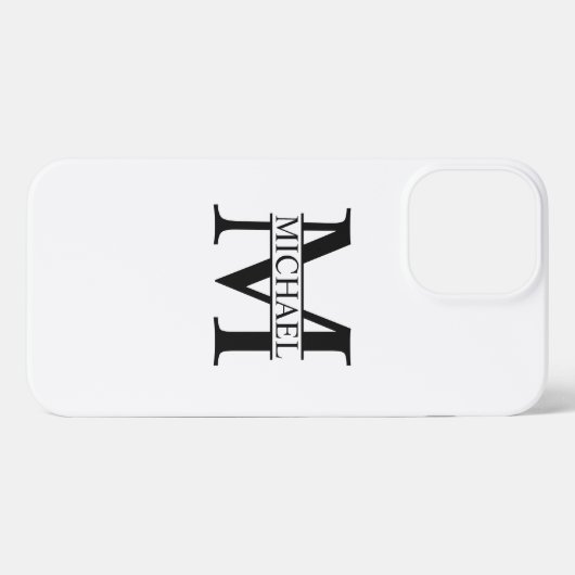 Gepersonaliseerd monogram en naam iPhone hoesje (Achterkant horizontaal)