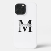 Gepersonaliseerd monogram en naam iPhone hoesje (Achterkant)