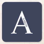 Gepersonaliseerd monogram en naam kartonnen onderzetters (Voorkant)