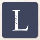 Gepersonaliseerd monogram en naam kartonnen onderzetters (Voorkant)