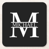 Gepersonaliseerd monogram en naam kartonnen onderzetters (Voorkant)