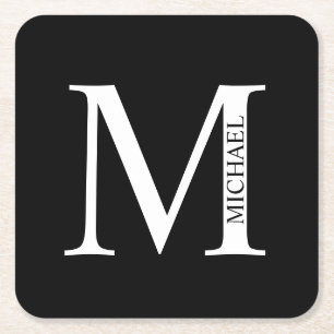 Gepersonaliseerd monogram en naam kartonnen onderzetters