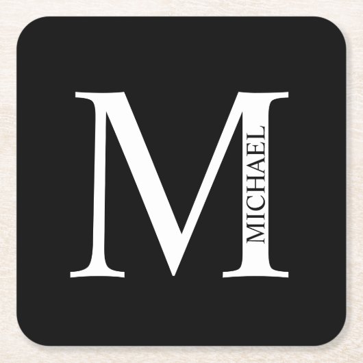 Gepersonaliseerd monogram en naam kartonnen onderzetters (Voorkant)