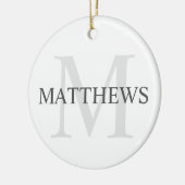 Gepersonaliseerd monogram en naam keramisch ornament (Links)