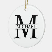 Gepersonaliseerd monogram en naam keramisch ornament (Links)