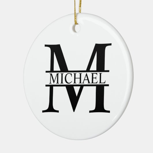 Gepersonaliseerd monogram en naam keramisch ornament (Links)