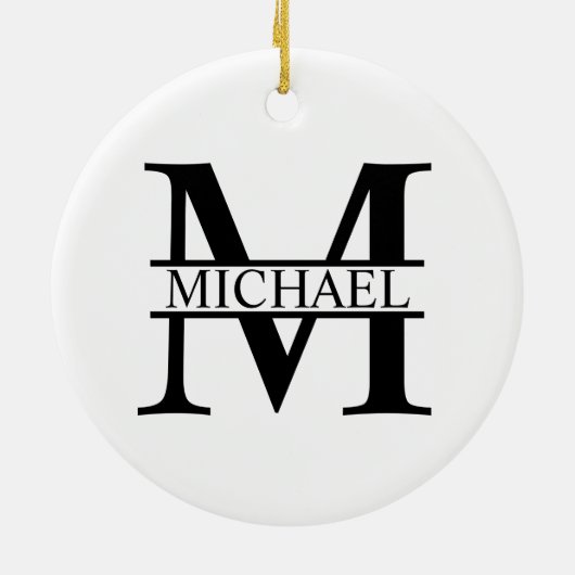 Gepersonaliseerd monogram en naam keramisch ornament (Achterkant)