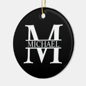 Gepersonaliseerd monogram en naam keramisch ornament (Links)