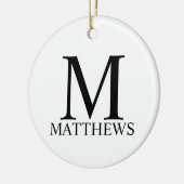 Gepersonaliseerd monogram en naam keramisch versie ornament (Links)