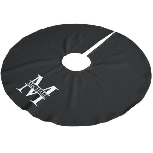 Gepersonaliseerd monogram en naam kerstboom rok (Gekanteld)