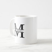 Gepersonaliseerd monogram en naam koffiemok (Voorkant links)