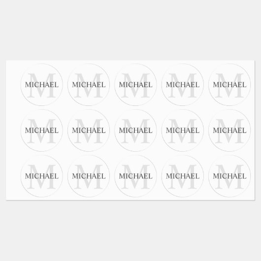 Gepersonaliseerd monogram en naam labels (Vel)