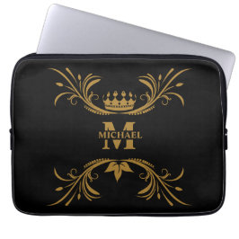  gepersonaliseerd monogram en naam laptop sleeve