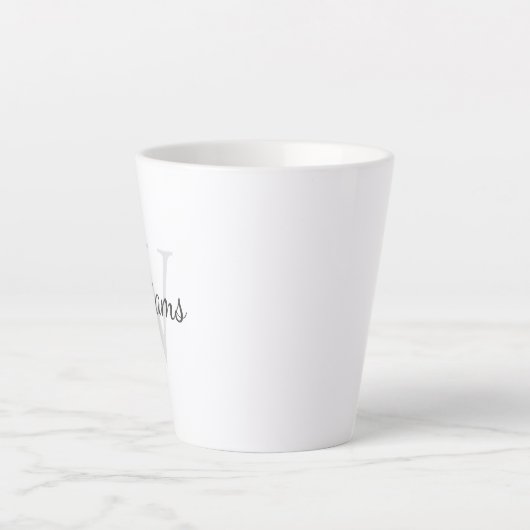 Gepersonaliseerd monogram en naam latte mok (Voorkant)