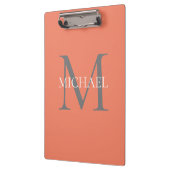 Gepersonaliseerd Monogram en Naam Lichtroze Klembord (Links)