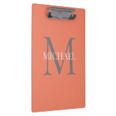 Gepersonaliseerd Monogram en Naam Lichtroze Klembord (Rechts)