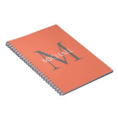 Gepersonaliseerd Monogram en Naam Lichtroze Notitieboek (Rechterzijde)