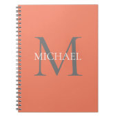 Gepersonaliseerd Monogram en Naam Lichtroze Notitieboek (Voorkant)